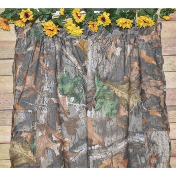 Advantage Timber Men's 2XL Brown Camo Hunting Cargo Pants Elastic Waist Pockets - Picture 2 of 10